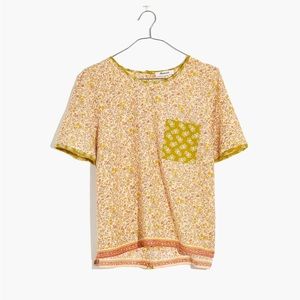 Madewell Button-Back Pocket Top in Jaipur Floral